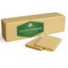 250g block of Irish Celtic white cheddar cheese in vacuum-sealed packaging.