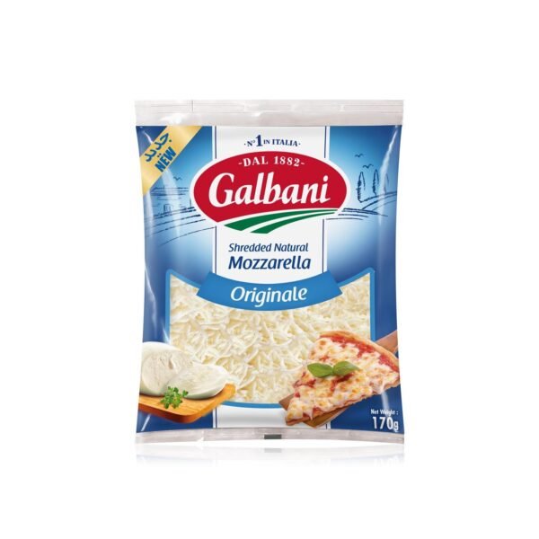 Galbani Shredded Natural Mozzarella bubbling in a hot pasta bake.
