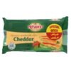 Delicious President Burger Cheddar Cheese Slices in a sandwich for a flavorful meal.
