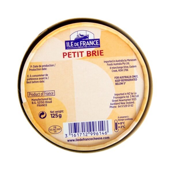 Île de France Petit Brie 125g Bulk Île de France Petit Brie 125g Bulk