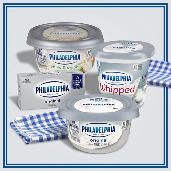 Kraft Philadelphia Cream Cheese Spread displayed in a retail store for customers.