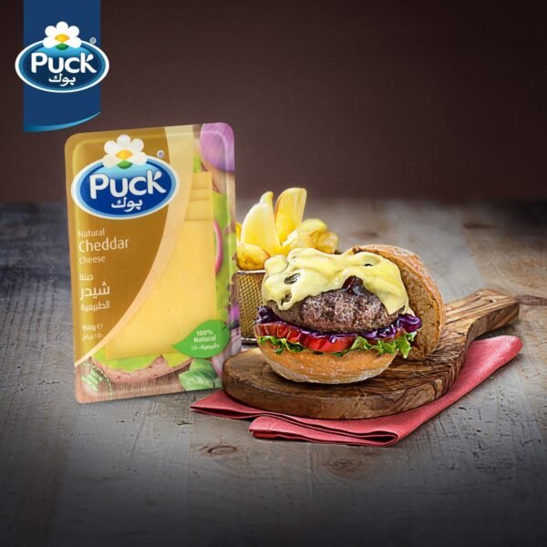 Bulk packaging of Puck Mozzarella Natural Cheese Slices for wholesale buyers.