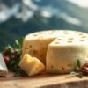 Delicious Emmental Cheese sliced and ready to serve.