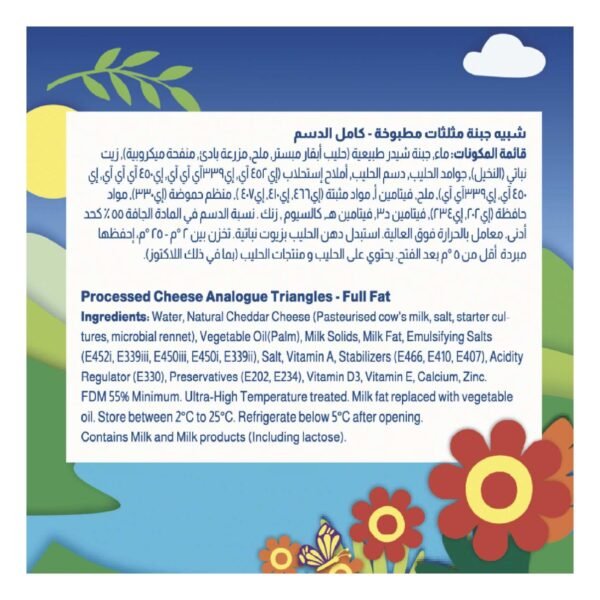 * Close-up of creamy Almarai Triangle Cheese.