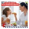 Individually wrapped La Vache Qui Rit triangle packed in a kid’s school lunchbox with crackers and apple slices