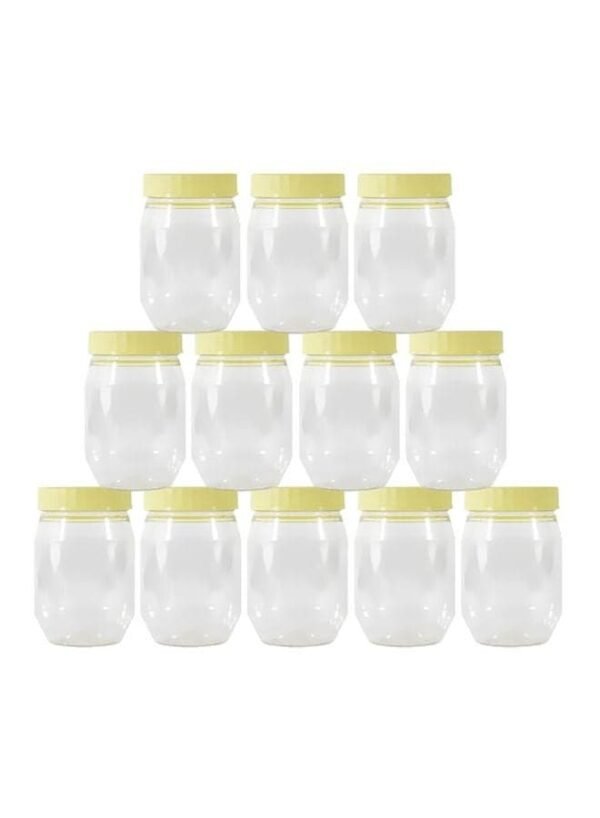 12-Piece Plastic Jar Set Clear/Yellow – Wholesale & Export UAE