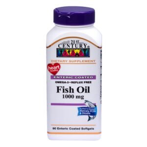 21st Century Omega 3 Reflux Free 1000mg Fish Oil Supplement Softgels, Pack of 90's – Wholesale & Export UAE