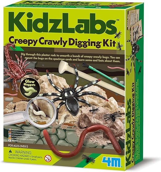 4M KidzLabs Creepy Crawlies Digging Kit – Excavate & Discover 5 Colorful Insect Replicas Hidden in Plaster, STEM Science Activity for Cu – Wholesale & Export UAE