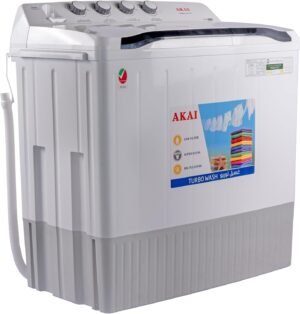 Akai 14 Kg Twin Tub Semi Automatic Washing Machine, WMMA-X015TT, White – Wholesale & Export UAE