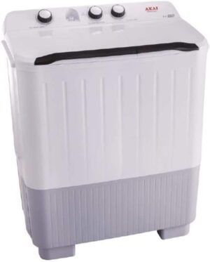 Akai Semi Automatic Twin Tub Washing Machine, 7 KG, WMMAX07TT White 1-Year Full Warranty – Wholesale & Export UAE