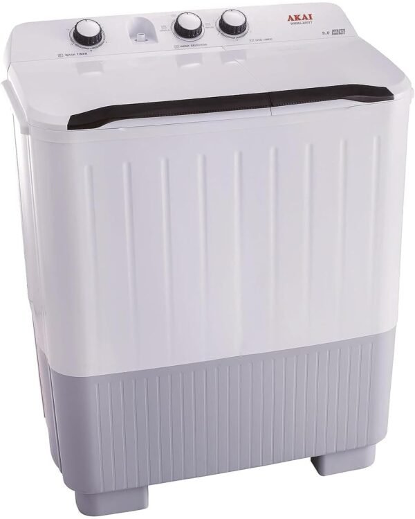 Akai Twin Tub Top Load Semi-Automatic Washing Machine, 9 Kg Capacity, WMMA-X09TT, White – Wholesale & Export UAE