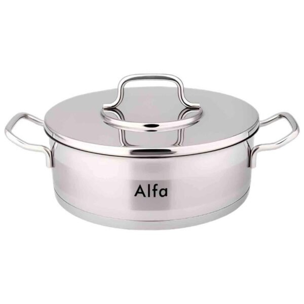 Alfa Premium Stainless Steel Low Casserole with Lid, 32x13cm, 10.5L – Wholesale & Export UAE
