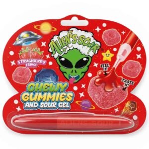 Alien’s Sour Chewy Gummies with Sour Gel & Pen, Strawberry, 55g – Wholesale & Export UAE