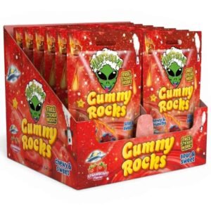Alien’s Sour Gummy Rocks Strawberry, 65g, Pack of 12 – Wholesale & Export UAE