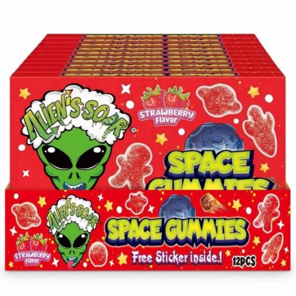 Alien’s Sour Space Gummies Strawberry, 100g, Pack of 12 – Wholesale & Export UAE
