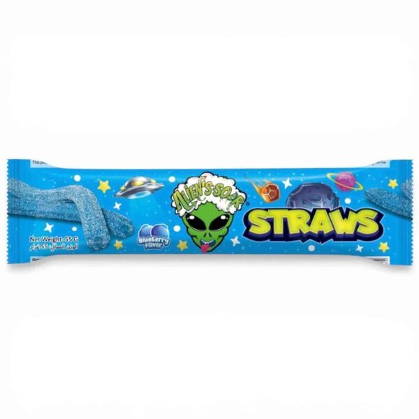 Alien’s Sour Straws, Blueberry, 55g – Wholesale & Export UAE