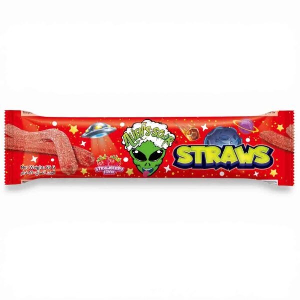 Alien’s Sour Straws Strawberry, 55g – Wholesale & Export UAE