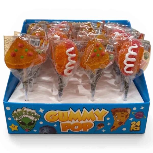 Alien's Sour Gummy Pizza and Hotdog Pop Candy, 10g, Pack of 24 – Wholesale & Export UAE