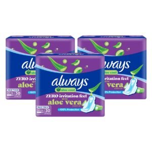 Always Aloe Cool Maxi Thick Light Day Sanitary Pads, 30 Pads Pack of 3 – Wholesale & Export UAE