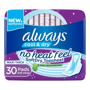 Always Cool & Dry No Heat Feel Maxi Thick Large Sanitary Pads with Wings 30 Pads – Wholesale & Export UAE