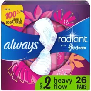 Always Radiant Pads, Size 2, Heavy Flow Absorbency, Scented, 26 Count – Wholesale & Export UAE