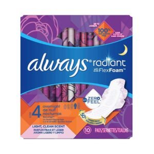 Always Radiant Sanitary Pads With Wings White 10 Pads – Wholesale & Export UAE