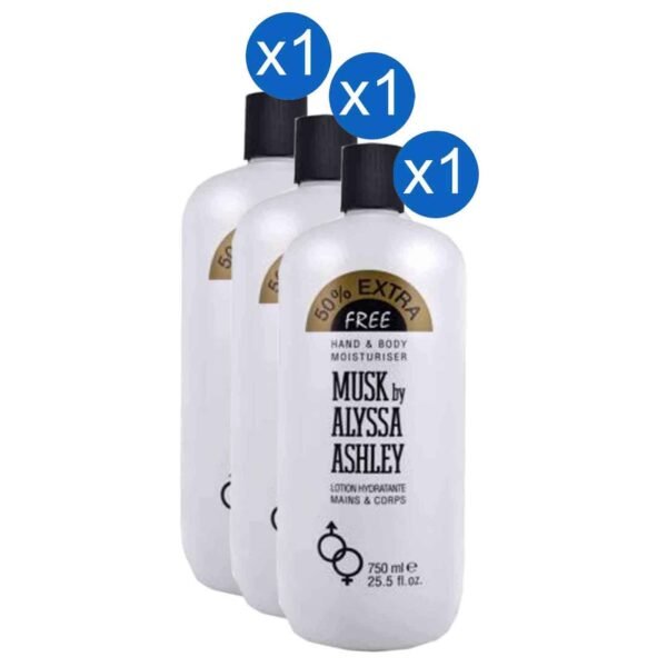 Alyssa Ashley Musk Hand and Body Moisturiser Lotion 750 ml, Pack of 3 – Wholesale & Export UAE
