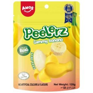 Amos Peelerz Banana Gummy Candy, 120g – Wholesale & Export UAE