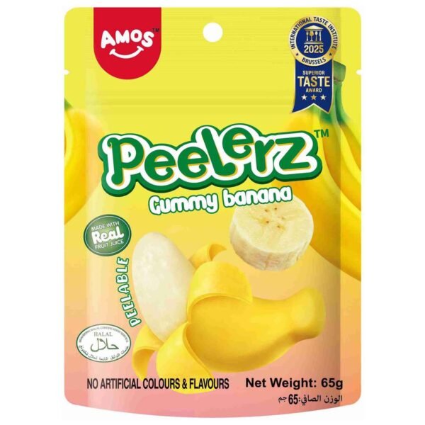 Amos Peelerz Banana Gummy Candy, 65g – Wholesale & Export UAE