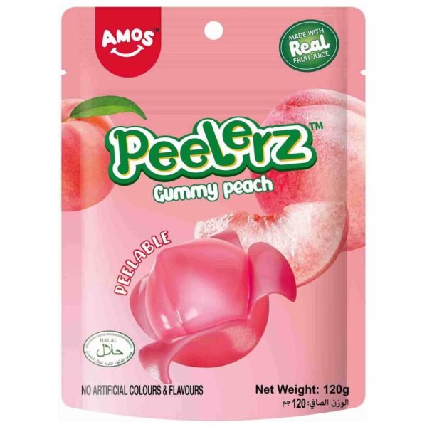 Amos Peelerz Peach Gummy Candy, 120g – Wholesale & Export UAE