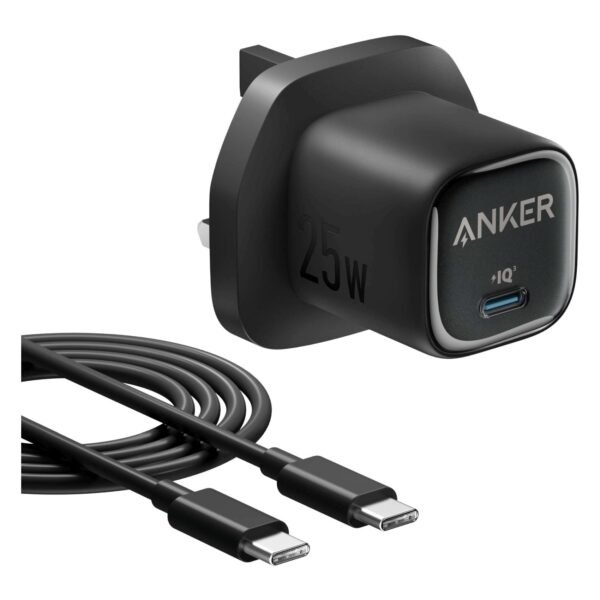 Anker-USB-C-Mini-Wall-Charger-with-USB-C-to-USB-C-Charging-Cable-Black-25-W Anker USB-C Mini Wall Charger with USB-C to USB-C Charging Cable, Black, 25 W – Wholesale & Export UAE