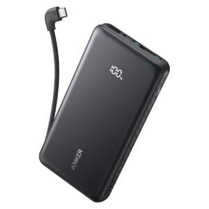Anker-USB-PD-Port-Power-Bank-with-Built-in-Type-C-Cable-Black-10000mAh Anker USB PD Port Power Bank with Built in Type C Cable, Black, 10000mAh – Wholesale & Export UAE
