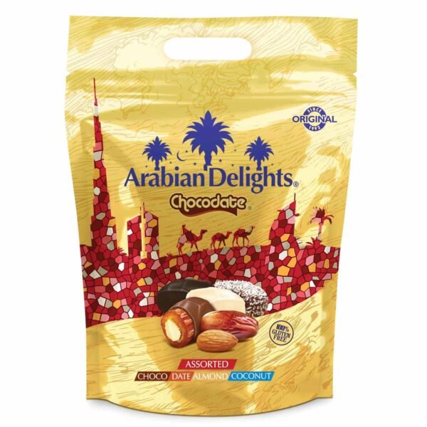 Arabian Delights Chocodate Assorted Chocolate Coated Dates with Almond and Coconut, 460g – Wholesale & Export UAE