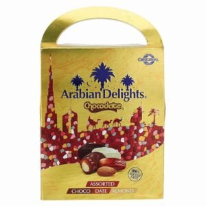 Arabian Delights Chocodate Assorted Chocolate Coated Dates with Almonds Gift Pack, 220g – Wholesale & Export UAE