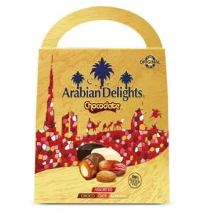 Arabian Delights Chocodate Assorted Chocolate Coated Dates with Almonds Gift Pack, 725g – Wholesale & Export UAE