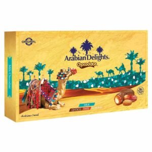 Arabian Delights Chocodate Milk Chocolate Coated Dates with Almonds Gift Box, 180g – Wholesale & Export UAE