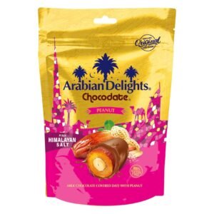 Arabian Delights Chocodate Milk Chocolate Covered Date with Peanut Pink Himalayan Salt 70g – Wholesale & Export UAE