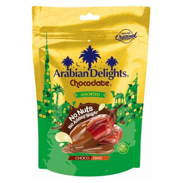 Arabian Delights Chocodate No Nuts No Added Sugar Chocolate Covered Date Assorted 90g – Wholesale & Export UAE
