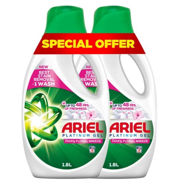 Ariel Automatic Liquid Gel with a Touch of floral Freshness 1.8L Pack of 2 – Wholesale & Export UAE