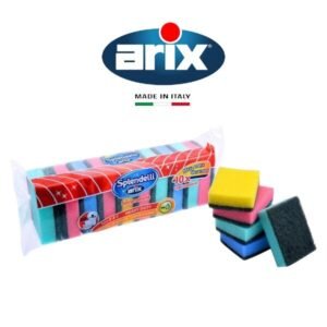 Arix Splendelli Colorful Sponge Scourer 10 pcs - Heavy-Duty Cleaning for Stainless Steel & Non-Delicate Surfaces – Wholesale & Export UAE