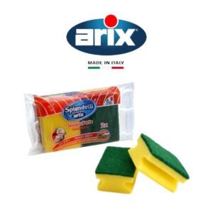 Arix Synthetic Scourer Sponge with Easy-Grip 2 pcs - Extra-Strong Cleaning for Stainless Steel & Heavy-Duty Tasks – Wholesale & Export UAE