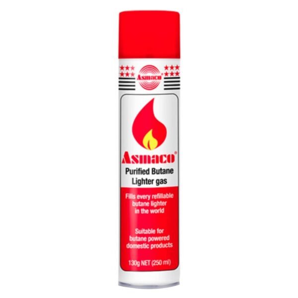 Asmaco Purified Butane Lighter Gas Refill 250ml – Wholesale & Export UAE