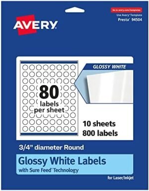 Avery Glossy White Round Labels - 3/4" Diameter, 800 Labels, Print-to-The-Edge, Permanent Adhesive, Laser/Inkjet Printable – Wholesale & Export UAE