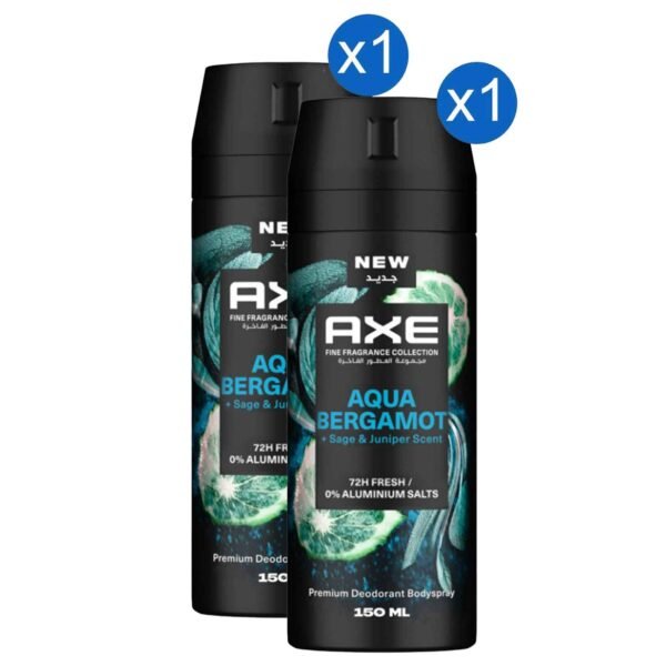 Axe Deodorant Aerosol Aqua Bergamot 150ml, Pack of 2 – Wholesale & Export UAE
