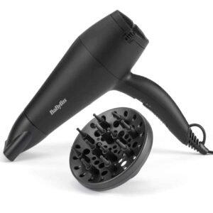 BaByliss Hair Dryer 2200W with Diffuser and Concentrator Nozzle, Black – Wholesale & Export UAE