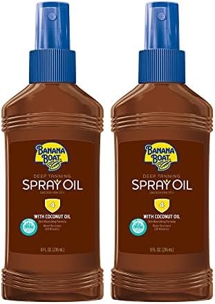 Banana Boat Deep Tanning Oil Spray SPF 4Dark Tanning Oil with SPF 4 Sunscreen, Water Resistant, 8oz each Twin Pack – Wholesale & Export UAE