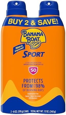 Banana Boat Sport Performance Ultramist Broad Spectrum Sunscreen Spray, SPF 50-6 Ounce Twin Pack – Wholesale & Export UAE