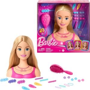 Barbie Doll Styling Head, Blond Hair with 20 Colorful Accessories – Wholesale & Export UAE