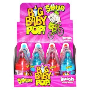 Bazooka Big Baby Pop Mega Sour Candy 26g Pack of 12 Assorted – Wholesale & Export UAE