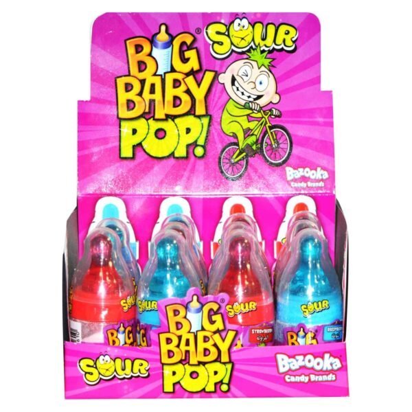 Bazooka-Big-Baby-Pop-Mega-Sour-Candy-26g-Pack-of-12-Assorted-1 Bazooka Big Baby Pop Mega Sour Candy 26g Pack of 12 Assorted – Wholesale & Export UAE